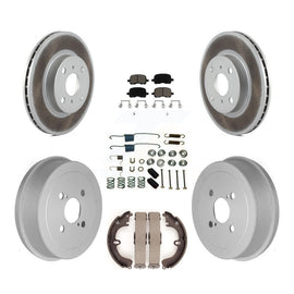 Front Rear Coated Disc Brake Rotor Ceramic Pad Drum Kit (7Pc) For Toyota Corolla