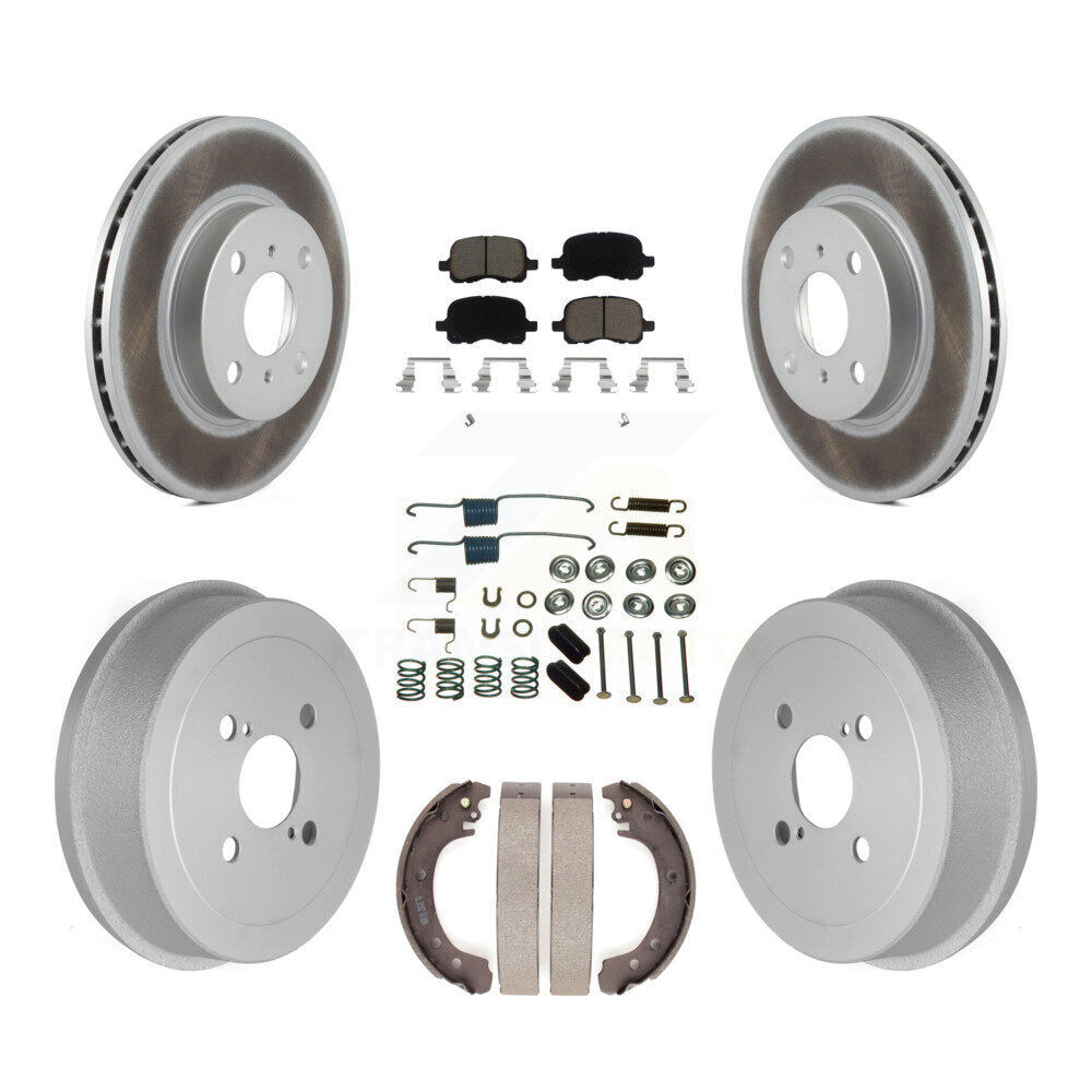 Front Rear Coated Disc Brake Rotor Ceramic Pad Drum Kit (7Pc) For Toyota Corolla