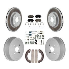 Front Rear Coated Disc Brake Rotor Ceramic Pad Drum Kit (7Pc) For Toyota Corolla