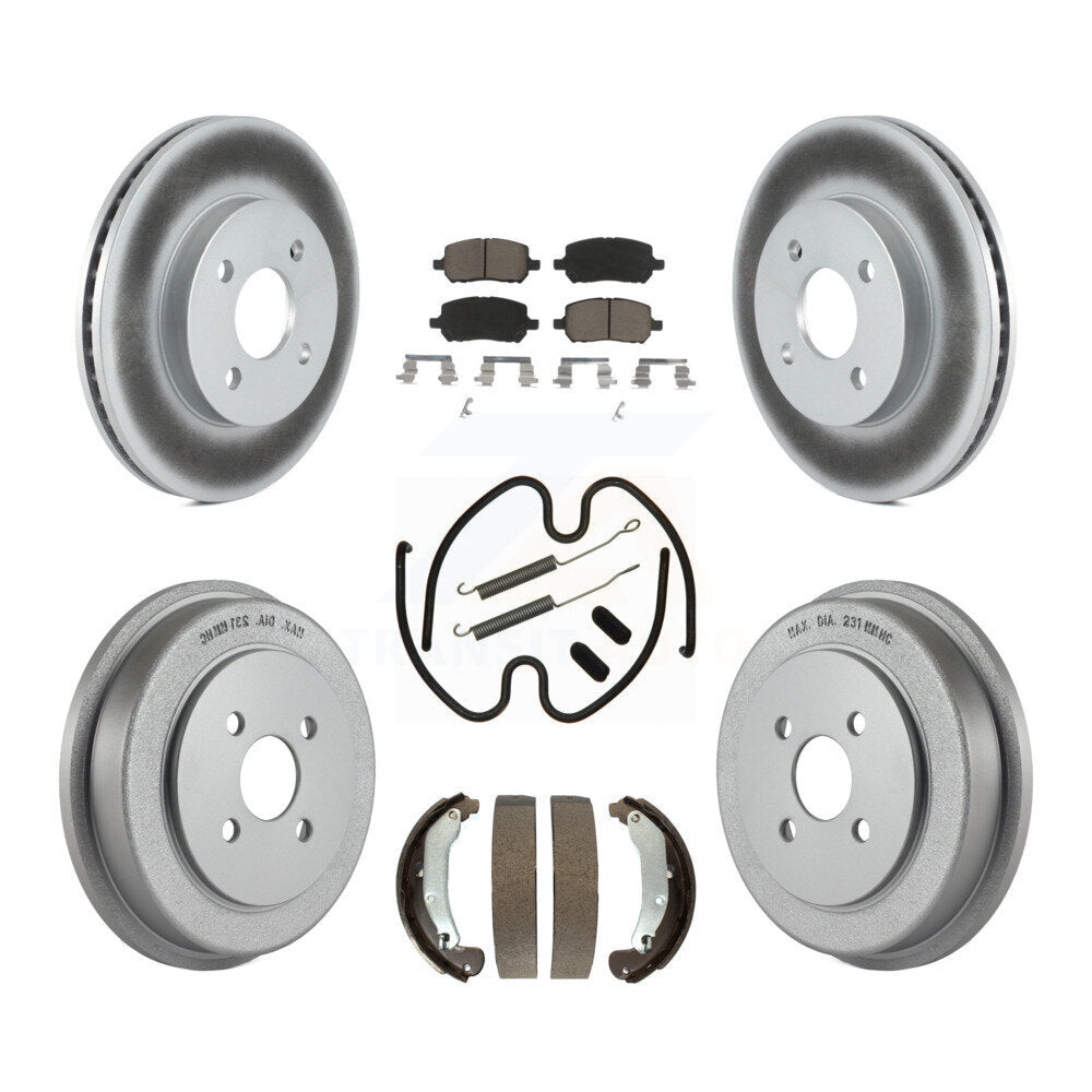 Front Rear Coat Brake Rotors Ceramic Pad Drum Kit (7Pc) For Chevrolet Cobalt Ion