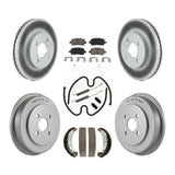 Front Rear Coat Brake Rotors Ceramic Pad Drum Kit (7Pc) For Chevrolet Cobalt Ion