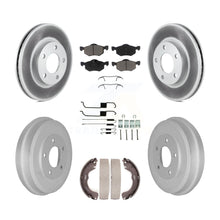 Charger l'image dans la galerie, Front Rear Coated Brake Rotor Ceramic Pad &amp; Drum Kit (7Pc) For Ford Escape Mazda