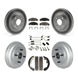 [Front+Rear] 09-11 Ford Focus Coated Rotor Drum Brake Kit & Ceramic Pads For Max Braking