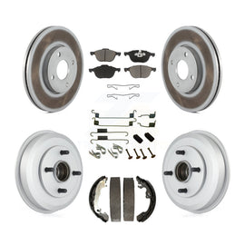 Front Rear Coated Disc Brake Rotor Ceramic Pad And Drum Kit (7Pc) For Ford Focus