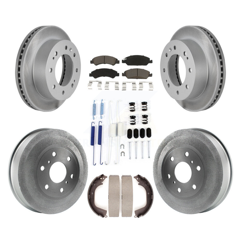 Front Rear Coated Rotors Ceramic Pad Drum Kit (7Pc) For Chevrolet Silverado 1500