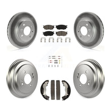 Charger l'image dans la galerie, Front Rear Coated Brake Rotors Ceramic Pad Drum Kit (7Pc) For Hyundai Accent Kia