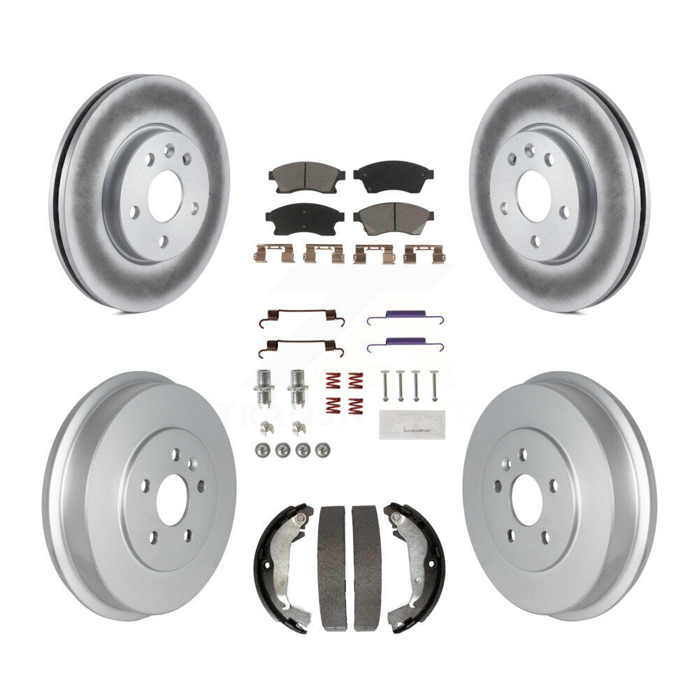 Front Rear Coat Disc Brake Rotors Ceramic Pad Drum Kit (7Pc) For Chevrolet Cruze