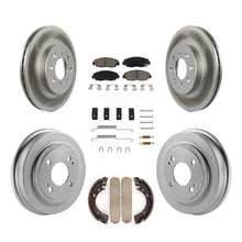 Charger l'image dans la galerie, Front Rear Coat Brake Rotors Ceramic Pad Drum Kit (7Pc) For Honda Civic Acura EL