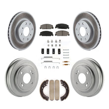 Charger l'image dans la galerie, Front Rear Coated Disc Brake Rotors Ceramic Pad &amp; Drum Kit (7Pc) For Honda Civic