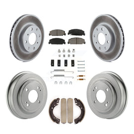 Front Rear Coated Disc Brake Rotors Ceramic Pad & Drum Kit (7Pc) For Honda Civic