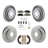 Front Rear Coated Disc Brake Rotors Ceramic Pad & Drum Kit (7Pc) For Honda Civic