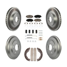 Charger l'image dans la galerie, Front Rear Coated Disc Brake Rotors Ceramic Pad &amp; Drum Kit (7Pc) For Honda Civic