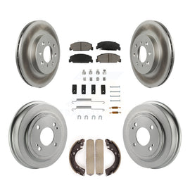Front Rear Coated Disc Brake Rotors Ceramic Pad & Drum Kit (7Pc) For Honda Civic