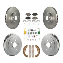 Load image into Gallery viewer, Front Rear Coated Disc Brake Rotors Ceramic Pad Drum Kit (7Pc) For Toyota Celica