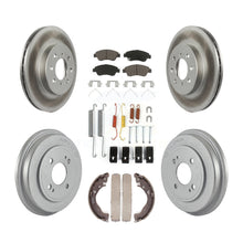 Charger l'image dans la galerie, Front Rear Coated Disc Brake Rotors Ceramic Pad And Drum Kit (7Pc) For Honda Fit