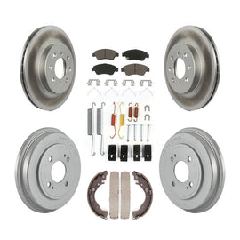 Front Rear Coated Disc Brake Rotors Ceramic Pad And Drum Kit (7Pc) For Honda Fit