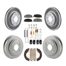 Charger l'image dans la galerie, Front Rear Coated Disc Brake Rotors Ceramic Pad &amp; Drum Kit (7Pc) For Honda Civic