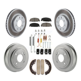 Front Rear Coated Disc Brake Rotors Ceramic Pad & Drum Kit (7Pc) For Honda Civic