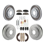 Front Rear Coated Disc Brake Rotors Ceramic Pad & Drum Kit (7Pc) For Honda Civic