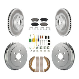 [Front+Rear] 2008 Toyota Prius Coated Rotor Drum Brake Kit & Ceramic Pads For Max Braking