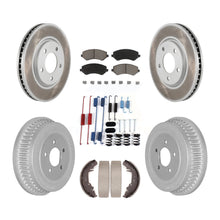 Charger l'image dans la galerie, Front Rear Coated Brake Rotor Ceramic Pad Drum Kit (7Pc) For Dodge Grand Caravan