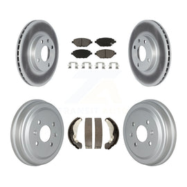 Front Rear Coated Brake Rotor Ceramic Pad Drum Kit For 2016-2021 Chevrolet Spark
