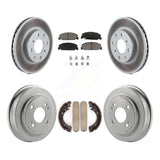 Front Rear Coated Disc Brake Rotors Ceramic Pads And Drum Kit For Honda Civic