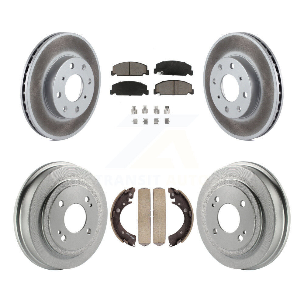 Front Rear Coated Disc Brake Rotors Ceramic Pads And Drum Kit For Honda Civic