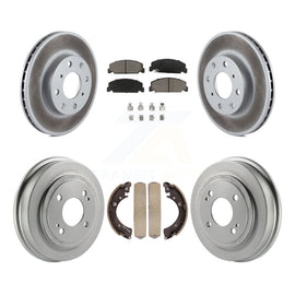 Front Rear Coated Disc Brake Rotors Ceramic Pads And Drum Kit For Honda Civic