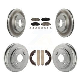 Front Rear Coated Disc Brake Rotor Ceramic Pad Drum Kit For Honda Civic Acura EL