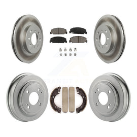 Front Rear Coated Disc Brake Rotors Ceramic Pads And Drum Kit For Honda Civic