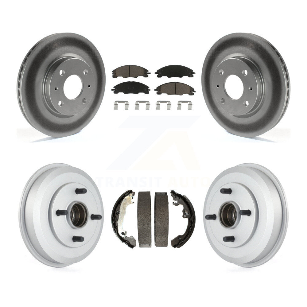 Front Rear Coated Disc Brake Rotors Ceramic Pads And Drum Kit For Ford Focus
