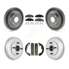 Front Rear Coated Disc Brake Rotors Ceramic Pads And Drum Kit For Ford Focus