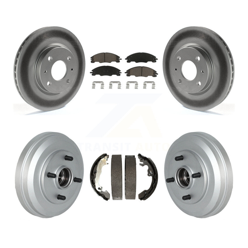 [Front+Rear] 2009-2011 Ford Focus Coated Rotor Drum Brake Kit & Ceramic Pads For Max Braking