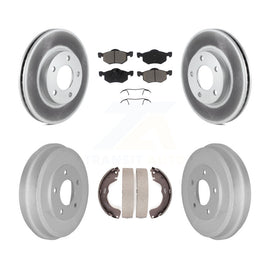 Front Rear Coated Brake Rotor Ceramic Pad Drum Kit For Ford Escape Mazda Tribute