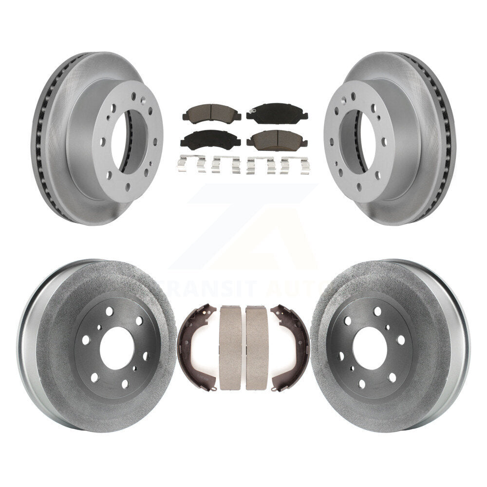 Front Rear Coated Brake Rotors Ceramic Pad Drum Kit For Chevrolet Silverado 1500