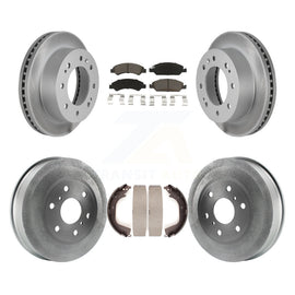 Front Rear Coated Brake Rotors Ceramic Pad Drum Kit For Chevrolet Silverado 1500