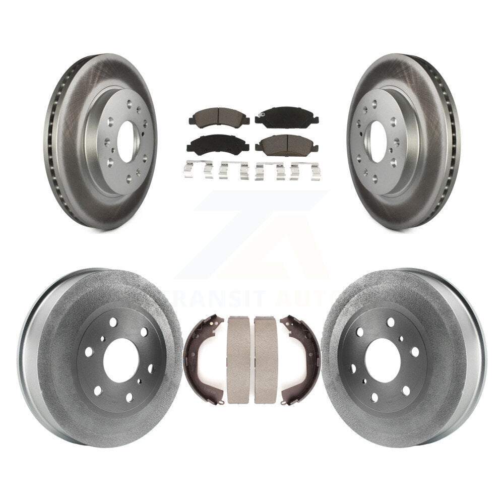 Front Rear Coated Brake Rotors Ceramic Pad Drum Kit For Chevrolet Silverado 1500