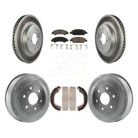 Front Rear Coated Brake Rotors Ceramic Pad Drum Kit For Chevrolet Silverado 1500