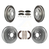 Front Rear Coated Brake Rotors Ceramic Pad Drum Kit For Chevrolet Silverado 1500