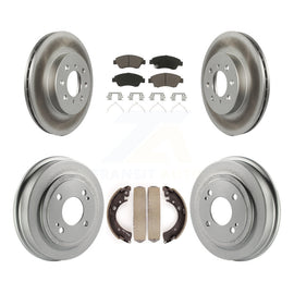 [Front+Rear] 2007-2008 Honda Fit Coated Rotor Drum Brake Kit & Ceramic Pads For Max Braking