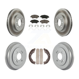 Front Rear Coated Disc Brake Rotors Ceramic Pads And Drum Kit For Honda Fit