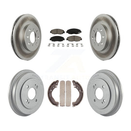 Front Rear Coated Disc Brake Rotors Ceramic Pads And Drum Kit For Honda Insight