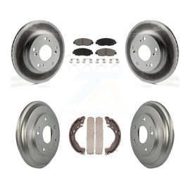 Front Rear Coated Disc Brake Rotors Ceramic Pads And Drum Kit For Honda Civic