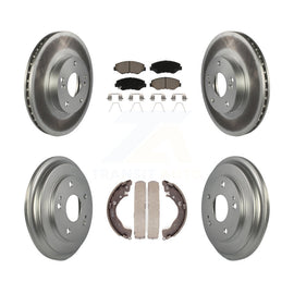 Front Rear Coated Disc Brake Rotors Ceramic Pads And Drum Kit For Honda Civic