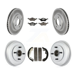Front Rear Coated Disc Brake Rotors Ceramic Pads And Drum Kit For Ford Focus