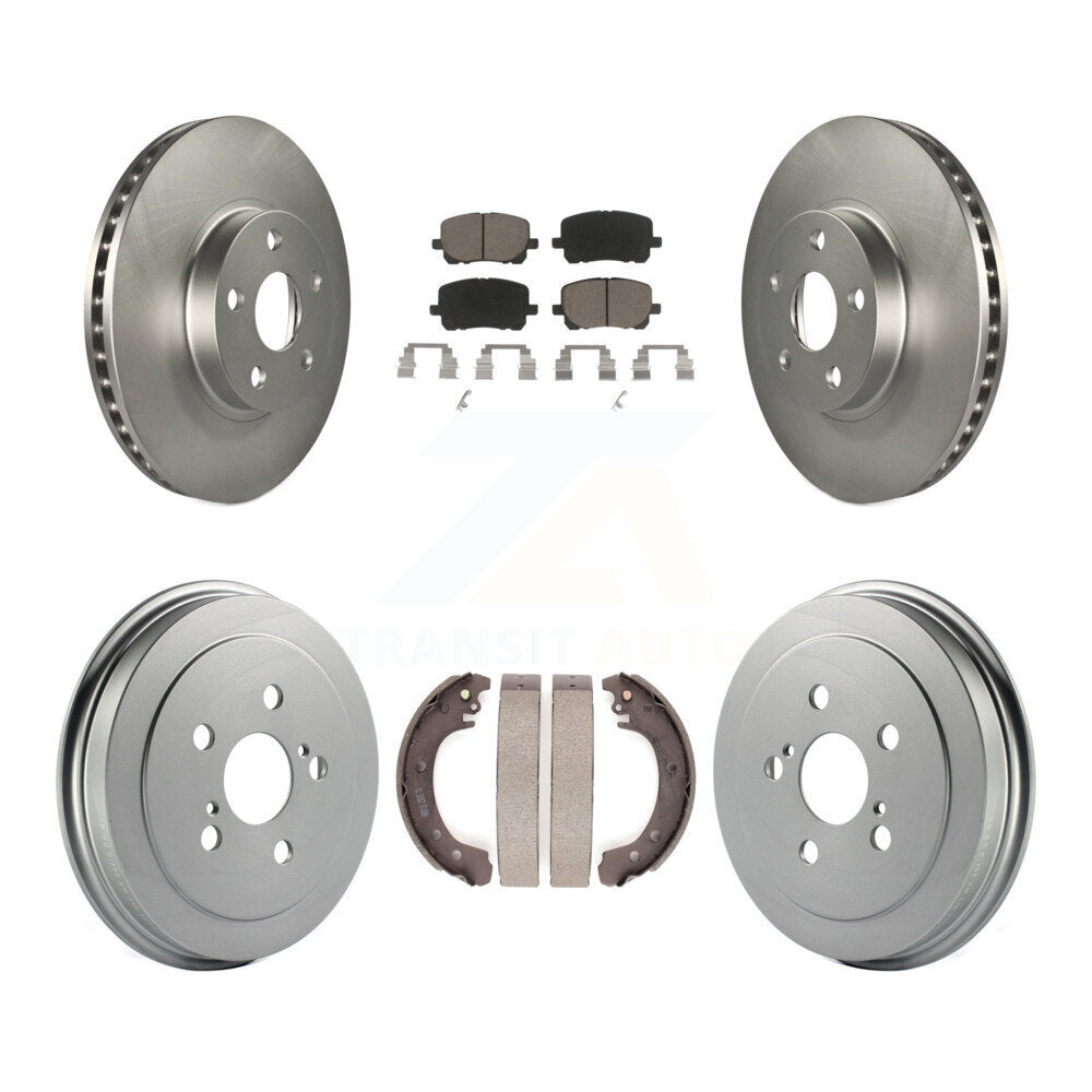 Front Rear Coated Disc Brake Rotors Ceramic Pads And Drum Kit For Toyota Corolla
