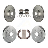 Front Rear Coated Disc Brake Rotors Ceramic Pads And Drum Kit For Toyota Corolla