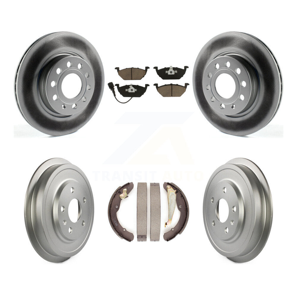 Front Rear Coated Disc Brake Rotor Ceramic Pad And Drum Kit For Volkswagen Jetta