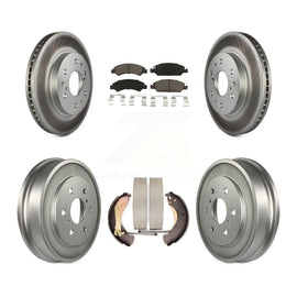 Front Rear Coated Brake Rotors Ceramic Pad Drum Kit For Chevrolet Silverado 1500